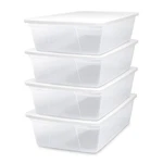 Homz Snaplock 41 Qt Stackable Plastic Storage Container W/latching Lid (4 Pack). Fixed Price $106.99.