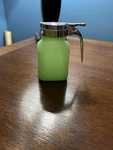 Tablecraft Jadeite Glass Syrup Dispenser 6 Oz 2.25 X 4.75 Green. Fixed Price $14.00.