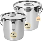 21L/5.6GAL And 12L/3.2GAL Stainless Steel Airtight Canister, Food Storage. Fixed Price $194.99.