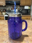Aladdin Insulated Mason Jar Tumbler Royal Blue With Straw. Fixed Price $17.00.