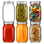 Yeboda 6 Pack Wide Mouth Mason Jars 32OZ Glass Canning Ounces, Clear. Fixed Price $43.59.