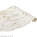 (3)- Con-tact 18" X 9' White Marble Self-adhesive Shelf Liner 09F-C9533-01. Fixed Price $29.60.