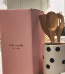 Kate Spade Lenox Deco Dot Black Wood Utensil With Crock New In Box!. Fixed Price $37.99.