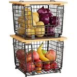 Wire Storage Basket For Kitchen Pantry Ggiu Stackable Counter Organiz.... Fixed Price $46.60.