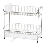 Iris Usa Slim 2-TIER Dish Rack Drain Spout Dryer White. Fixed Price $24.69.