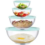 Homwin Glass Mixing With Lids Set, 8 Pieces Salad L.... Fixed Price $51.16.