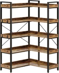 Tier With 4 Hooks, Reversible Corner Bookshelf, 65" Industrial Woode. Fixed Price $229.99.