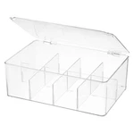 Divided Clear Plastic Organizer Bin With Hinge Lid, 8 Sections Tea Bag Storag.... Fixed Price $29.02.