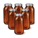Norme Pcs 64 Oz Glass Mason Jars Canning Container Set Emb.... Fixed Price $63.10.