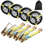 Heavy Duty Ratchet Tie Down Straps 2" X 10' For Trailer 4 Pack, Yellow. Fixed Price $94.51.