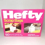 Vintage Hefty Scrap Bags 50 Count With Tear-off Ties Nos Discontinued 1984. Fixed Price $19.95.