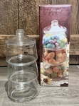 Indiana Glass Staxet 3 Stacking Apothecary Jars Lid Storage Container 10. Fixed Price $13.99.