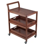 Winsome Albert Entertainment Kitchen Cart, Walnut. Fixed Price $128.44.