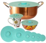 Silicone Lids Extra Large Teal Set Of 6 Sturdy Suction Seal Covers. Universal.... Fixed Price $46.72.