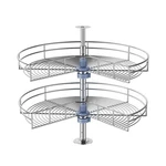 28" Corner Cabinet Lazy Susan Turntable, 270 Adjustable Height Chrome Repl. Fixed Price $193.25.