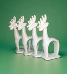 Pottery Barn Woodland Stag Napkin Rings Xmas Holders Set X4. Fixed Price $21.10.