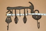 Handyman Theme Gift For Him Cast Iron Tools Wall Hooks Organizers Set - Cave. Fixed Price $42.59.