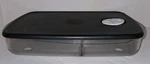 Tupperware Rock Serve 3990A-2 Divided Microwave Container W/black Lid Vtg. Fixed Price $13.95.