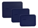 Pyrex 7212-PC 7211-PC 7210-PC Blue Replacement Storage Lid 3PK For Glass Dish. Fixed Price $13.99.