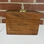 Hearth Magnolia Wood Recipe Box With Heavy Metal Lid 5X7X5 India Cards. Fixed Price $36.99.