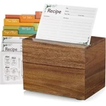 Recipe Box, Acacia Holder 4X6, Organizer With 50 Cards And. Fixed Price $16.18.