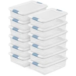 Sterilite 32 Qt Plastic Clear Stackable Latching Storage Box Container (12 Pack). Fixed Price $121.99.