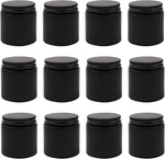 Cornucopia 4OZ Black Coated Glass Jars (12-PACK); Cosmetic With Metal. Fixed Price $44.71.