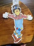 Halloween Scarecrow Die-cut Card Stock Double Sided Amscan 1990 Retro Vintage. Fixed Price $9.99.