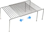 Space-saving Stainless Steel Storage Rack, 12.8-22.8 In, Silver, Easy Install. Fixed Price $38.19.