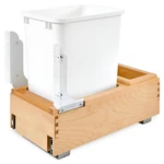 Single 35 Qt Wood Bottom Mount Pullout Under Cabinet Trash Can Waste Container. Fixed Price $459.99.