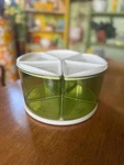 Vintage 1970'S Rubbermaid "peek-a-bin" Avocado Green Lazy Susan Canister Set. Fixed Price $32.00.