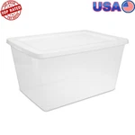 58 Qt Stackable Clear Storage Box W/ Opaque Lid Ideal Organizing Household Items. Fixed Price $10.63.