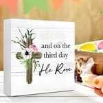 2D Fun Farmhouse Wooden Easter Cross Sign Home Office Shelf Tabletop Decoration. Fixed Price $11.47.