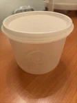 Vintage Tupperware Round Storage Container #1493-12 W/ Clear Lid 3.75" X 4.5". Fixed Price $5.99.