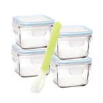 Glasslock Baby 5 Piece Square 210ML Food Container Set + Spoon. Fixed Price $37.43.