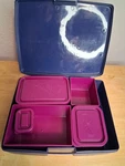 Laptop Lunches Bento Box Blue Purple 4 Containers Reusable Kit Meal Prep. Fixed Price $14.00.
