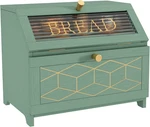 Elegant Green Double Layer Bread Box With Golden Trim For Kitchen Storage. Fixed Price $83.99.