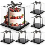 6 Clear Cake With Ribbon 2-LAYER Tall Carrier Packaging Box.... Fixed Price $37.40.