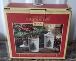 Spode Christmas Tree Spice Jars Set Of 2 Made Fine Porcelain 4.5 Inch. Fixed Price $25.00.