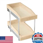 Roomtec 2 Tier Pull Out Cabinet Organizer Double Slide Wood. Fixed Price $151.91.