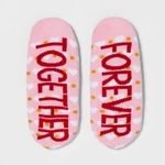 Xhilaration Women's Liner Socks Together Forever Size 4-10 Heart Print Pink Red. Fixed Price $7.59.