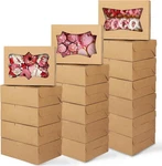 Tomnk 24PCS 8X6X2.5 Inches Cookie Boxes, Bakery With 3 Style Brown. Fixed Price $24.90.