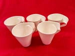 5 Villeroy & Boch White New Wave Coffee Tea Mugs Cups Porcelain Germany 1748. Fixed Price $92.95.