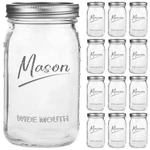 Preserve Food Fresh For Months - 32OZ Mason Jars 12 Pack. Fixed Price $59.99.