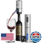 Newise Rechargeable Electric Wine Gift Set Opener Aerator Vacuum Stoppers. Fixed Price $93.09.