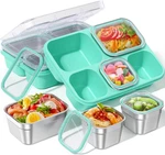 Snackle Box Containers, Stainless Steel 5 Compartments Divided Serving Tray With. Fixed Price $46.05.