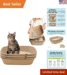 6-PIECE Large Sifting Litter Box Set With Liners Perfect For Home And Travel. Fixed Price $44.99.