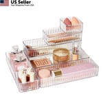 Vtopmart 7 Pcs Clear Drawer Organizers Bins, 4-SIZE Stackable Makeup. Fixed Price $27.66.
