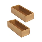 Lipper International Bamboo Wood Stacking Drawer Organizer, 3"X6", Set Of 2. Fixed Price $20.26.