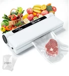 White Automatic Vacuum Sealer With Cutter, 20 Bags, Compact Design. Fixed Price $91.99.